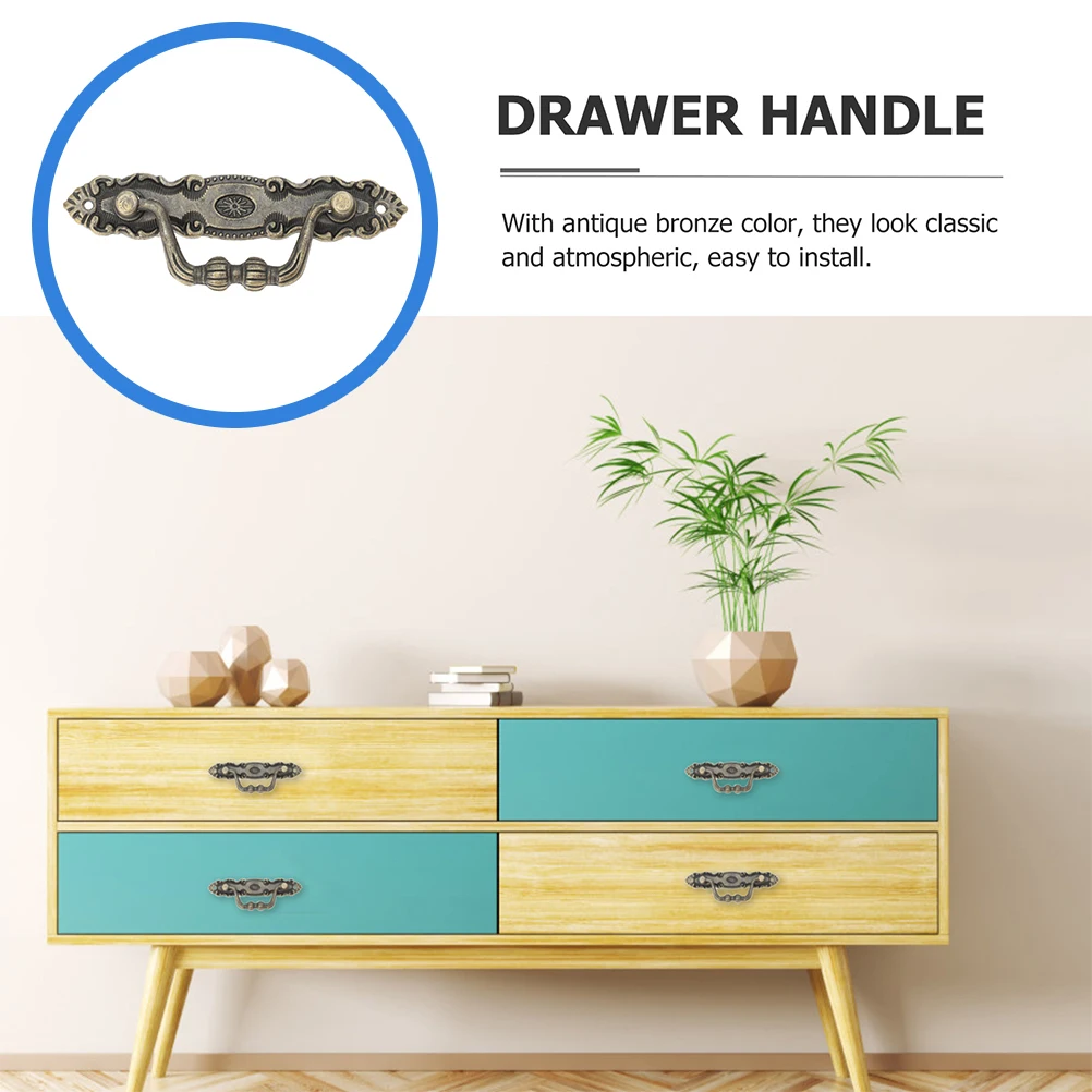 

3Pcs Ring Drawer Handles Vintage Style Durable Zinc Alloy Cabinet Pulls Retro Decorative Handles for Drawers