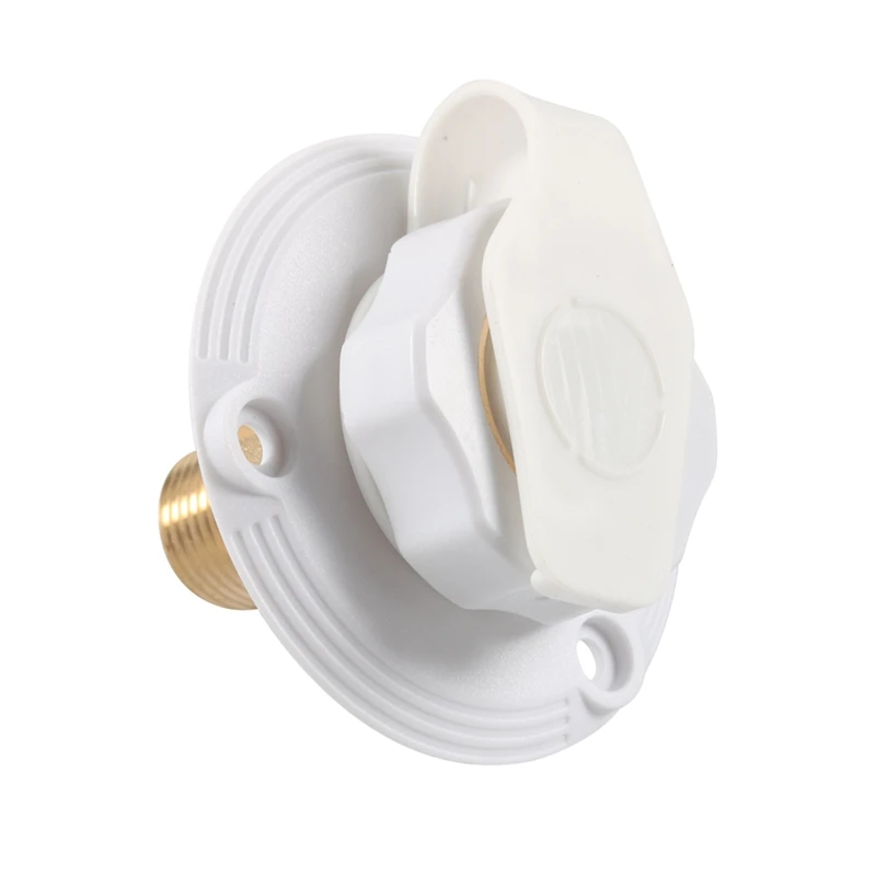 RV Water Inlet Connection City Water Fill Inlet Flange Brass With Check Valve RV Water Hose Connector