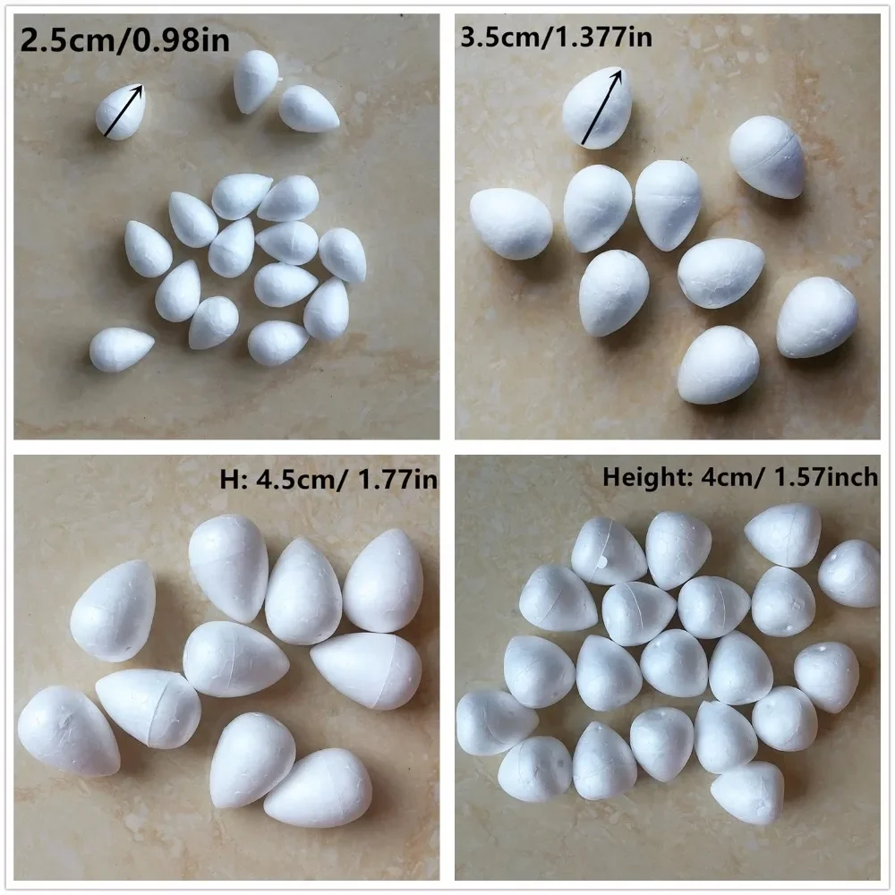 2cm 2.5cm 4cm 4.5cm 5.5cm White Polystyrene Foam Rose Bud For Nylon Stocking Flower Making Materias DIY Home Decro