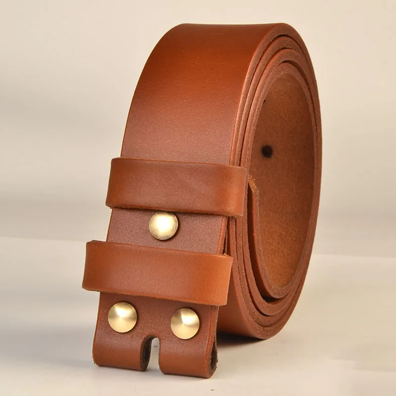 3.6Cm Breed Headless Pin Gesp Riem Strip Top Laag Rundleer Tien Jaar Niet Gebroken