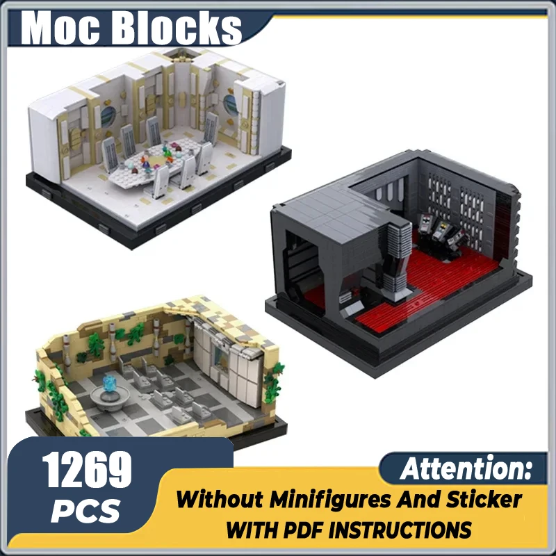 Popular Star Movie Model Moc Building Bricks Rebel Briefing Room Technology Modular Blocks Gift Christmas Toys DIY Sets Assembly