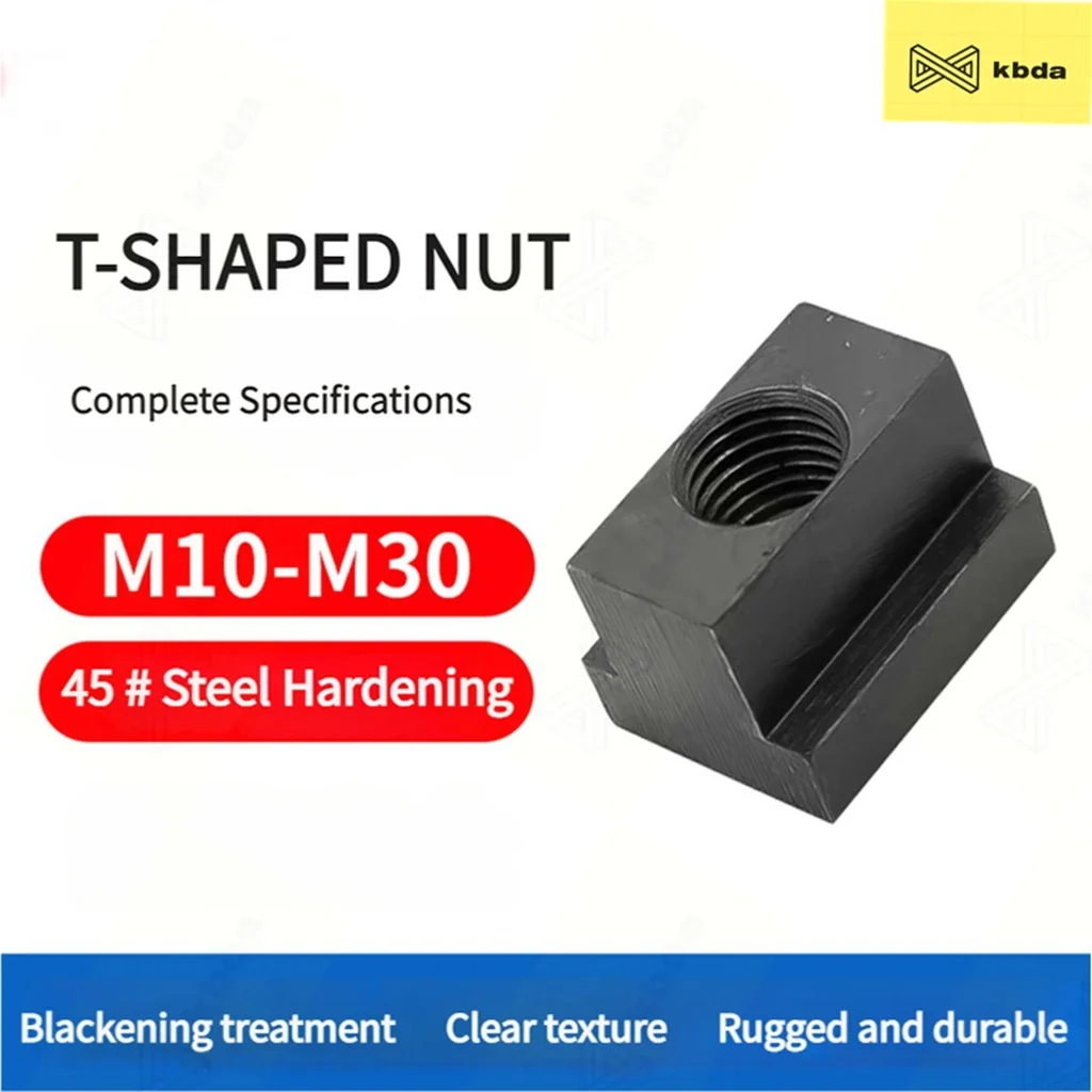 KBDA 2Pcs M10 M12 M14 M16 M18 M20 M22 M24 Grade 8.8 T-Slot T-nut T-block T-groove Machine Tool Pressure Plate Nut