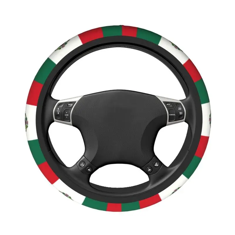 Mexico Flag Steering Wheel Cover for Girls Anti-Slip Steering Wheel Protector Universal 14.5-15 Inch Car Accessories