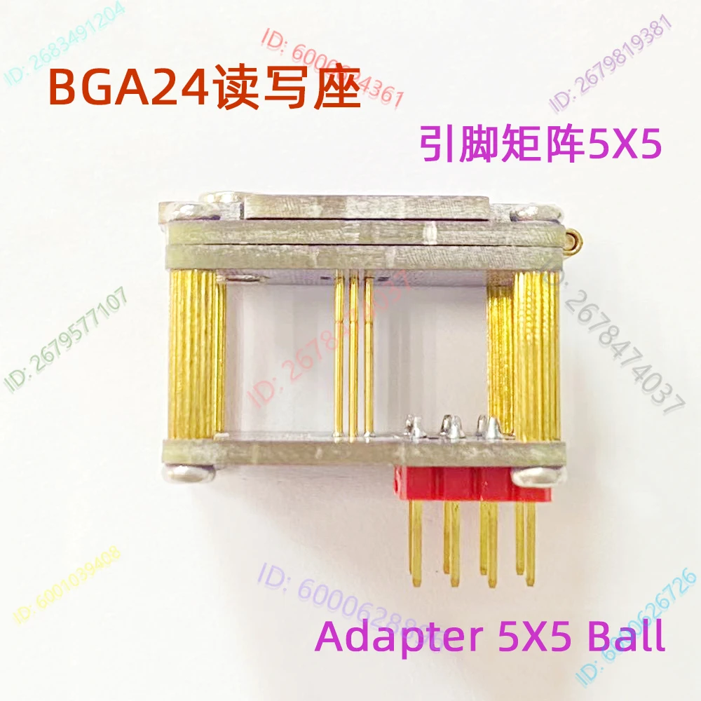 BGA24 Reader and Writer Block, Chip Burning Test Adapter 5X5 Ball Flip Probe IC Block