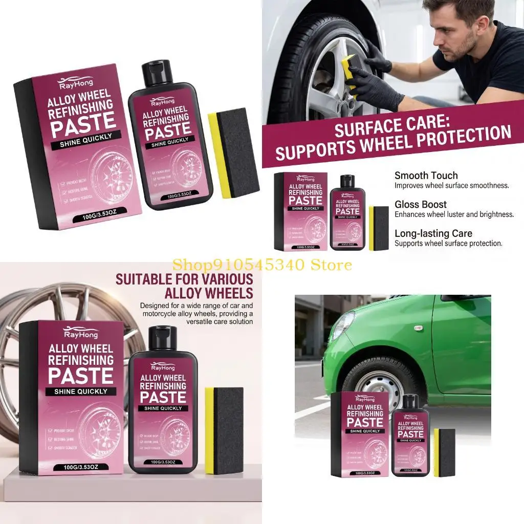 U2JA Ungraded Long-Lasting Tire Dressing Wheel Refinishing Gel Restoration Polishing Cream Restores with Sponge for Car Truck
