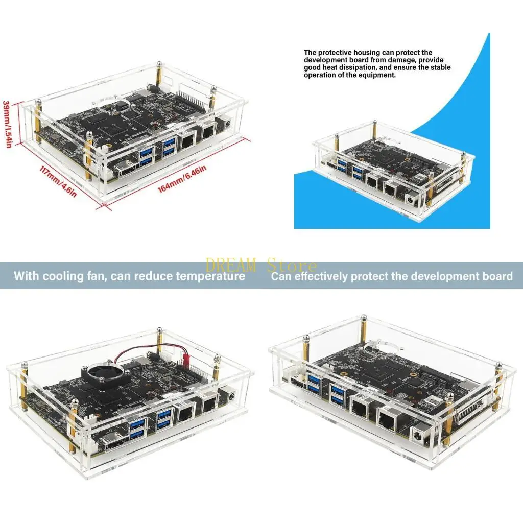 

Acrylic Housing Case With Cooling Fan For Banana For BPI F3 Board Cooling Box best sale