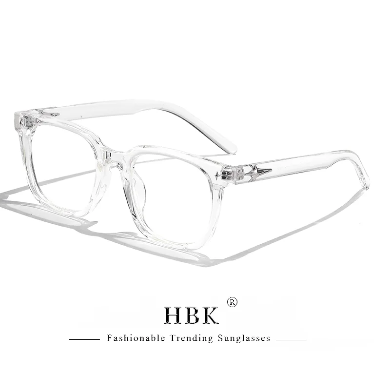 HBK New Square Fashion Glasses Frames Men Brand Design TR90 Big Optical Frames Eyewear Women Business Reading Transparent Lens