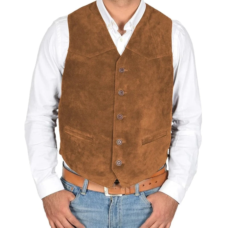 Gray Men Vest Single Solid Button Frosted Velvet Waistcoat For Banquet Birthday Wedding Business Work Set Men Suit Vest