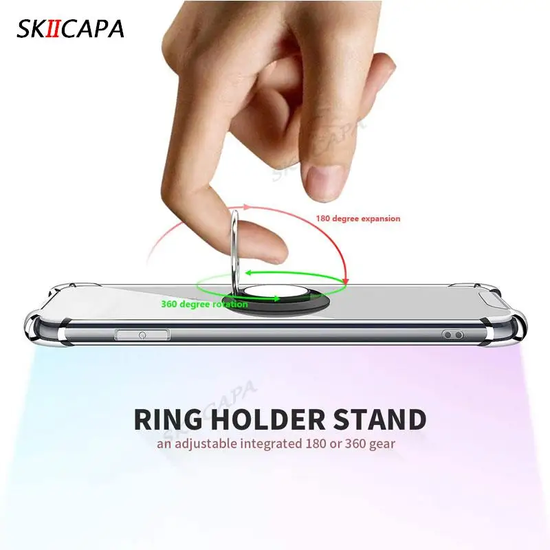 For Samsung A24 4G A54 A34 A14 5G Card Slot Wallet Holder Silicone Cover For Galaxy A73 A23 A53 A33 A13 Magnetic Ring Stand Case view 6