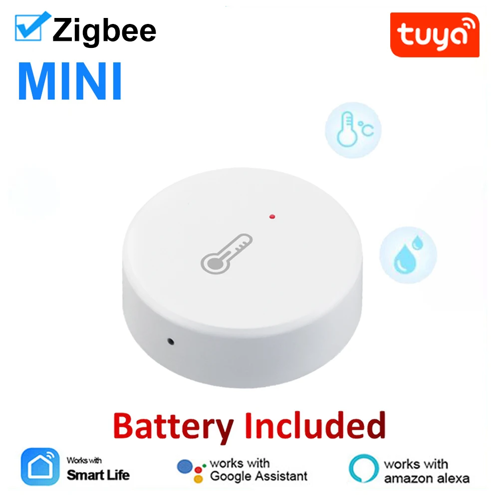 Tuya Zigbee 3.0 Temperature And Humidity Sensor Remote Monitor By Smart Life APP Battery Powered Work With Alexa Google Home