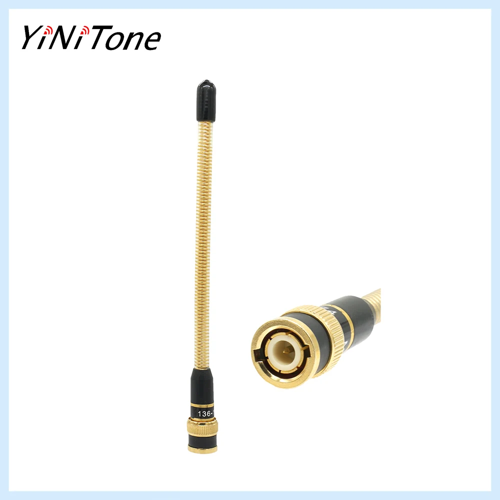 Walkie Talkie Metal Gold Spring Antenna BNC VHF 136-174MHz for ICOM V8 V82 Kenwood TK320 Motorola HT440, - Compact & Flexible