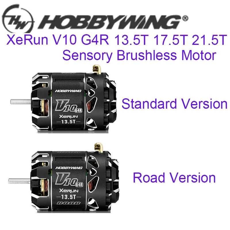 HOBBYWING XeRun V10 G4R Sensored Brushless Motor 13.5T 17.5T 21.5T Standard and ROAR Version For 1/10 RC Drift Racing Car