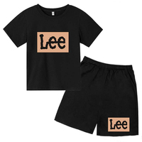 Kids Summer Simple Casual Letter Print 2pcs Short Sleeve+Shorts Pants Sportsuits 2-13 Years Boys Girls Outfits Children Clothes