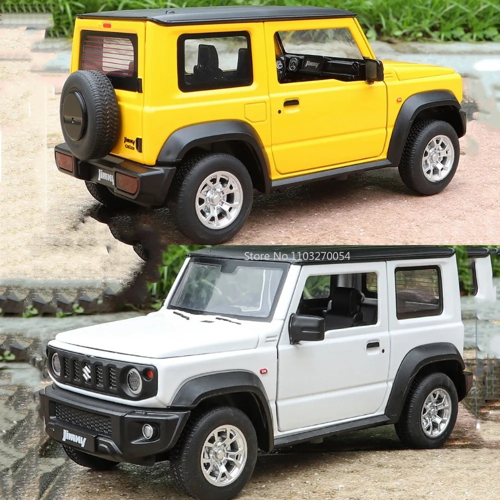 1/24 Suzuki Jimny Model Toys Cas Die Cast Alloy Vehicles 4 Door Can Be Opened Pull Back Sound Light High Simulation Models Gifts