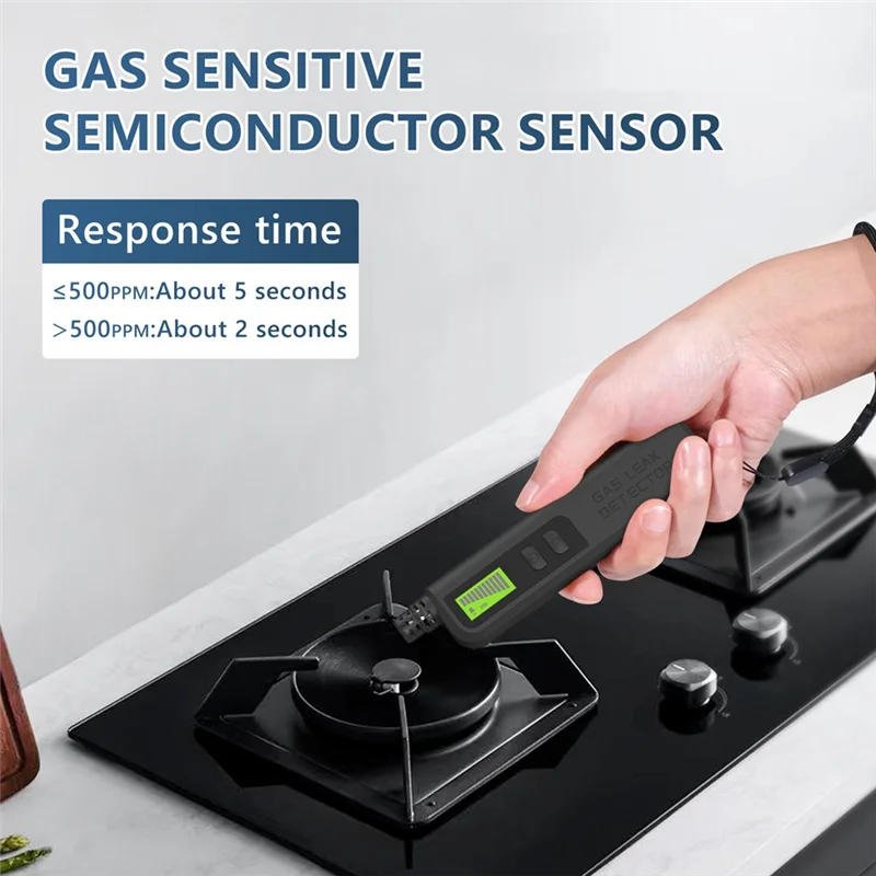 A17Z Mini rilevatore di fughe di gas portatile Rilevatore di gas combustibile con allarme acustico Test di sniffer di gas Nero
