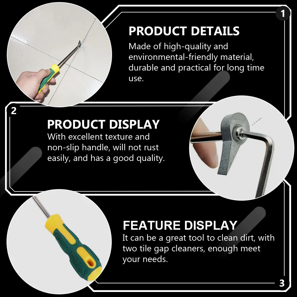 

2pcs Tile Gap Cleaning Tool Durable Ergonomic Non-Slip Handle For Floor Gap Cleaner Grout Remover Home Tile Cleaner