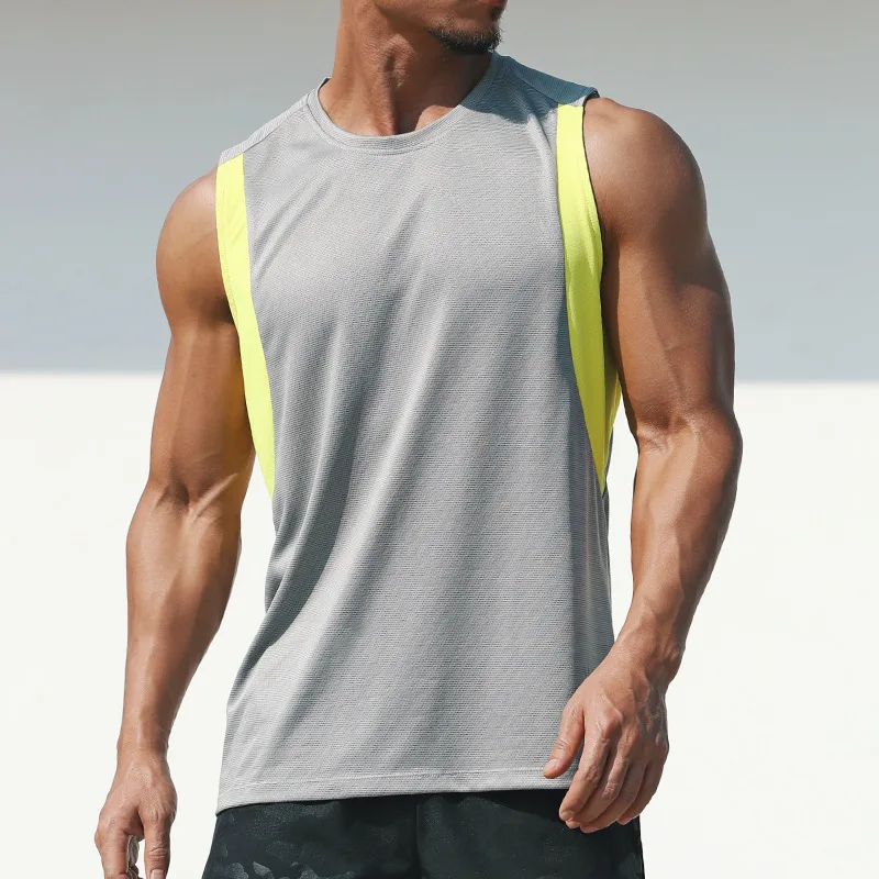 Summer New Quick Drying Tank Top Men\'s Loose Breathable Leisure Fitness Sleeveless Shirt Running Sports T-shirt