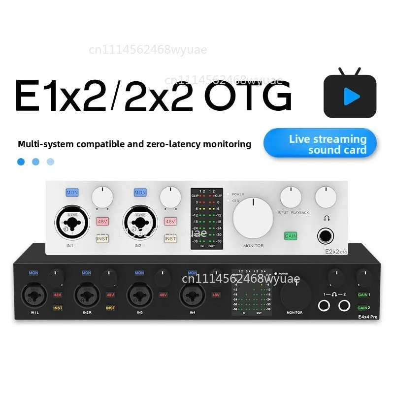 E2x2 OTG Professional Audio Interface 2 in 2 Out Sound Card 8 DAW and 6 LoopBack Channels SPDIF Output Expansion