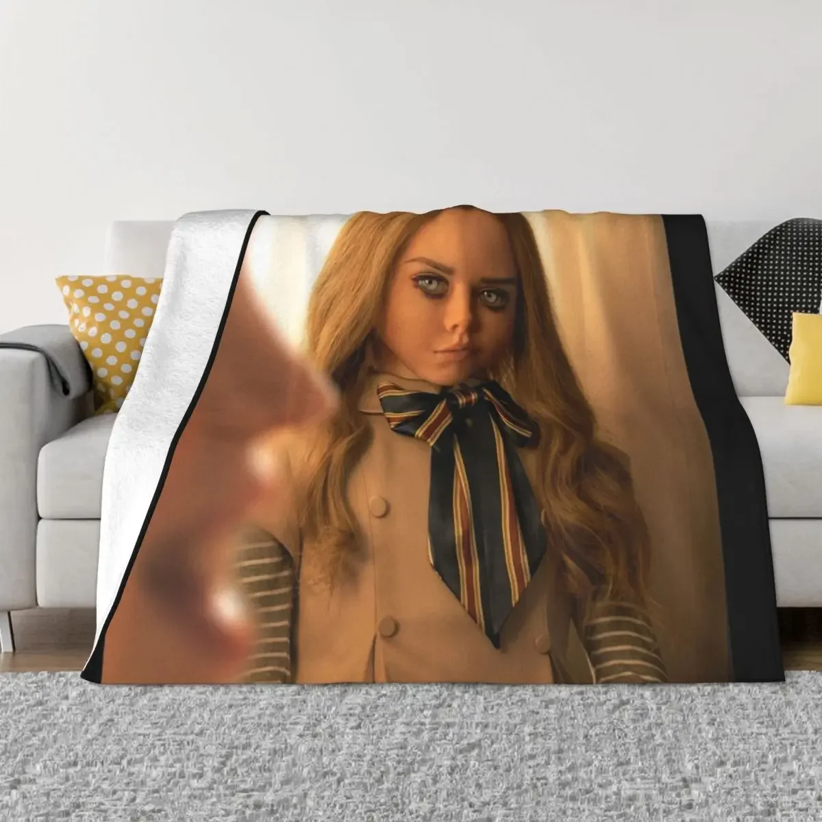 

m3gan movie poster poster Throw Blanket Decorative Bed Blankets Winter bed blankets wednesday