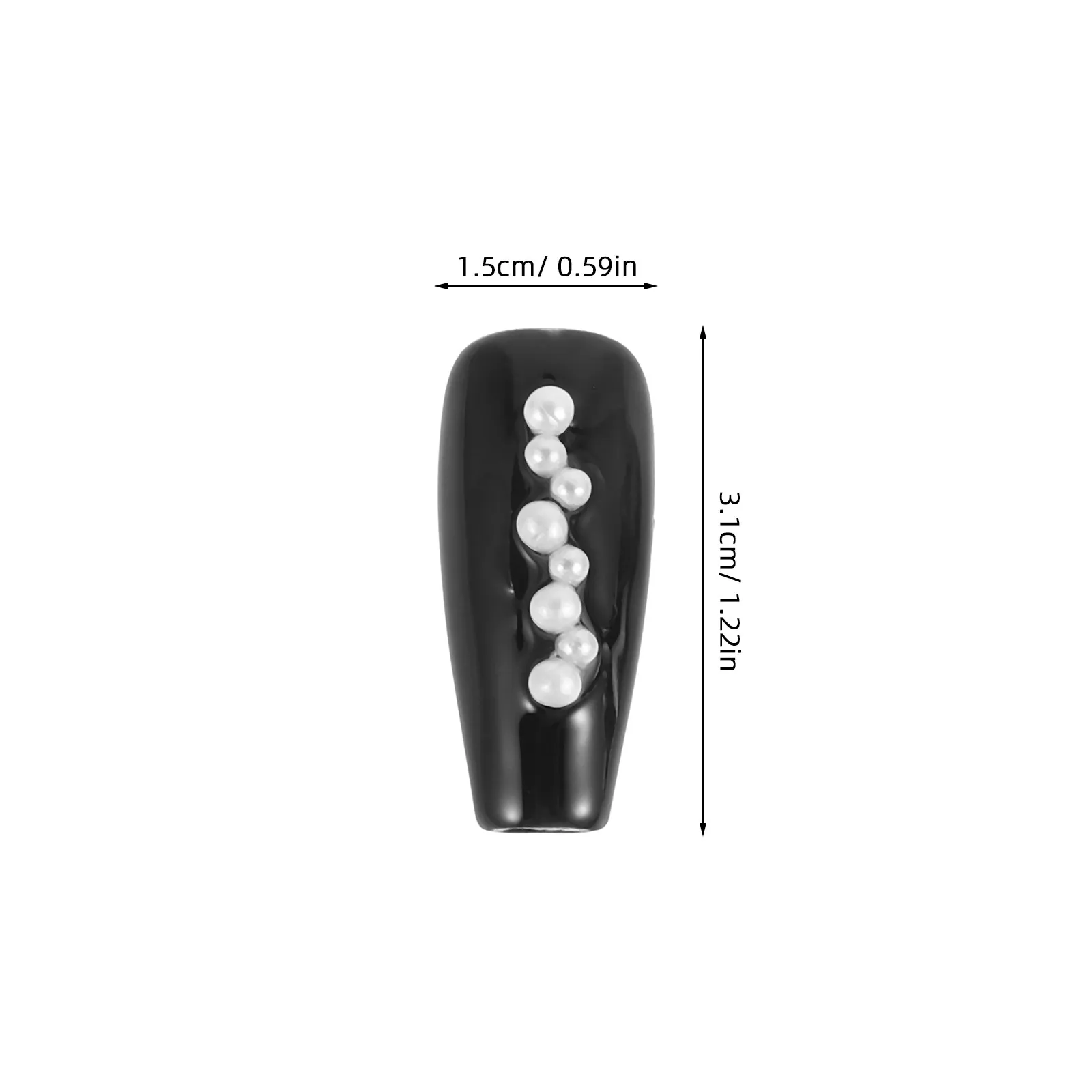 Black Press On Nails 10 Piece Long Full Cover False Nail Tips Gothic Cross Butterfly Handmade Set