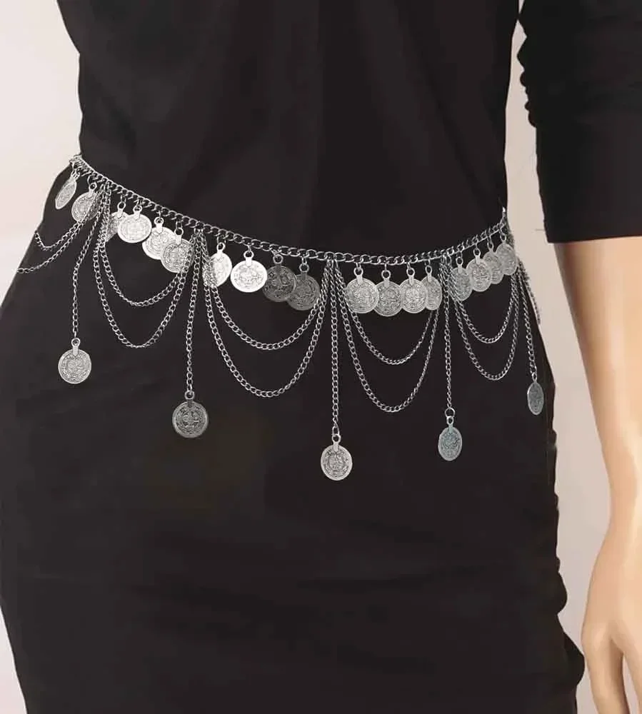 

Hot Ethnic Belly Dancing Waist Chain Coin Fringe Belt for Women Bohemian Waist Chain Female Dress Pant Accessories