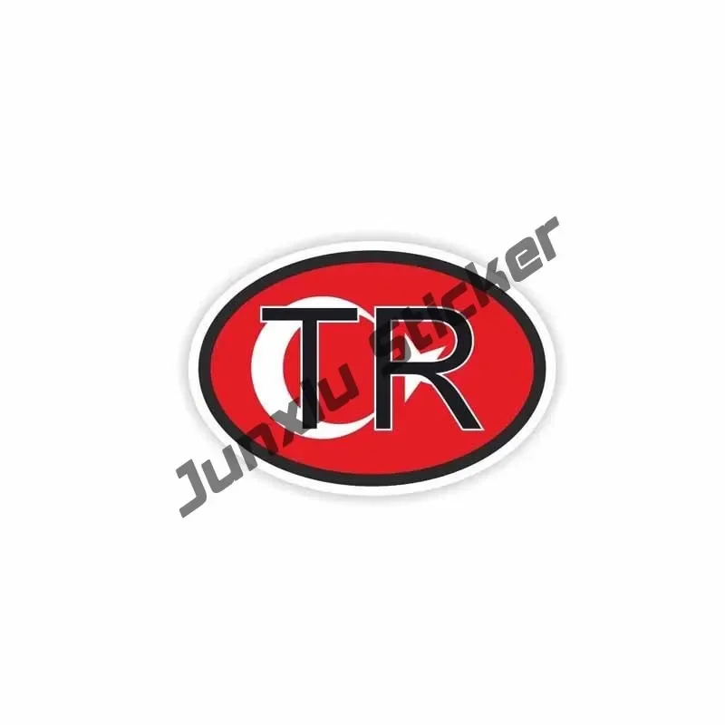 Turkey Map Flag Country Shape Vinyl Sticker Hot Sell Creative Wolf and Moon Star Great Waterproof Car Decal Accessories KK13cm