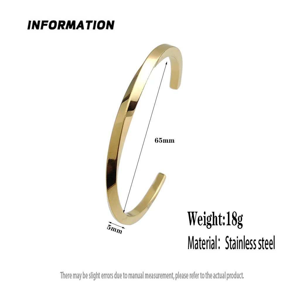 Punk style Mobius ring stainless steel gold-plated ladies bracelet, high quality waterproof metal bracelet, party jewelry