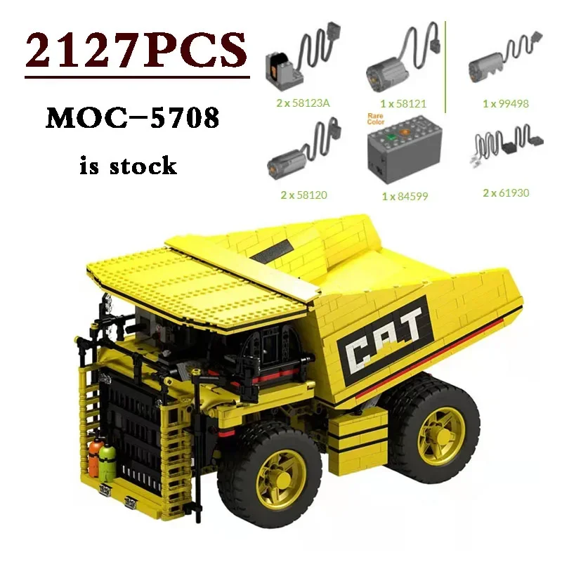 Classic Mining Truck MOC-5708 Dump Truck 2127pcs Excavator Bucket Truck Model - Design DIY Building Blocks Toy Christmas Gift