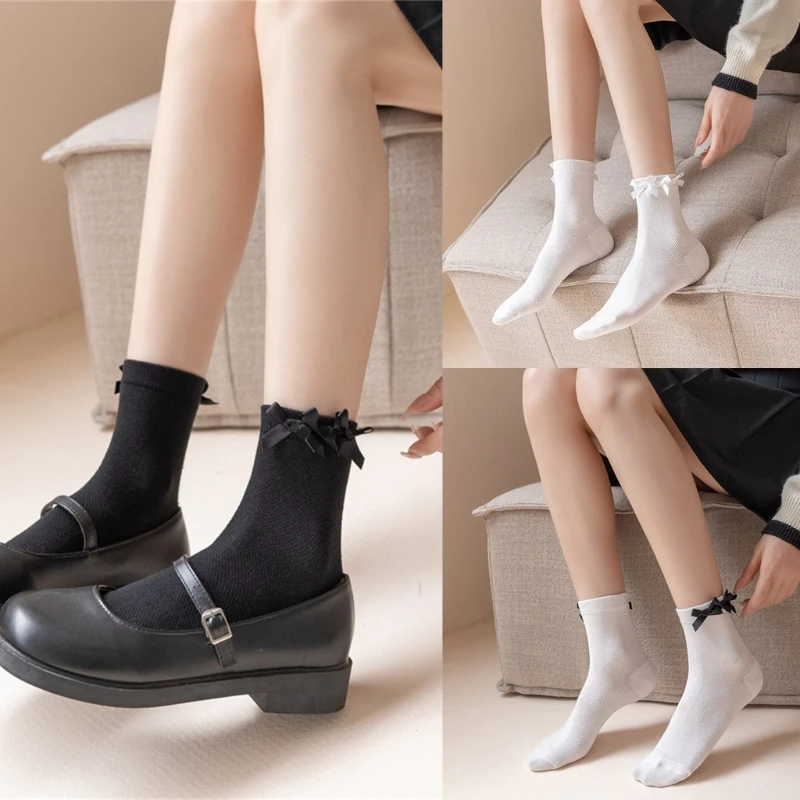 2024 New Women's Ballet Calf Socks Sweet Socks JK Uniform Loose Socks Casual Cotton Socks Bootie Socks Bow Ankle