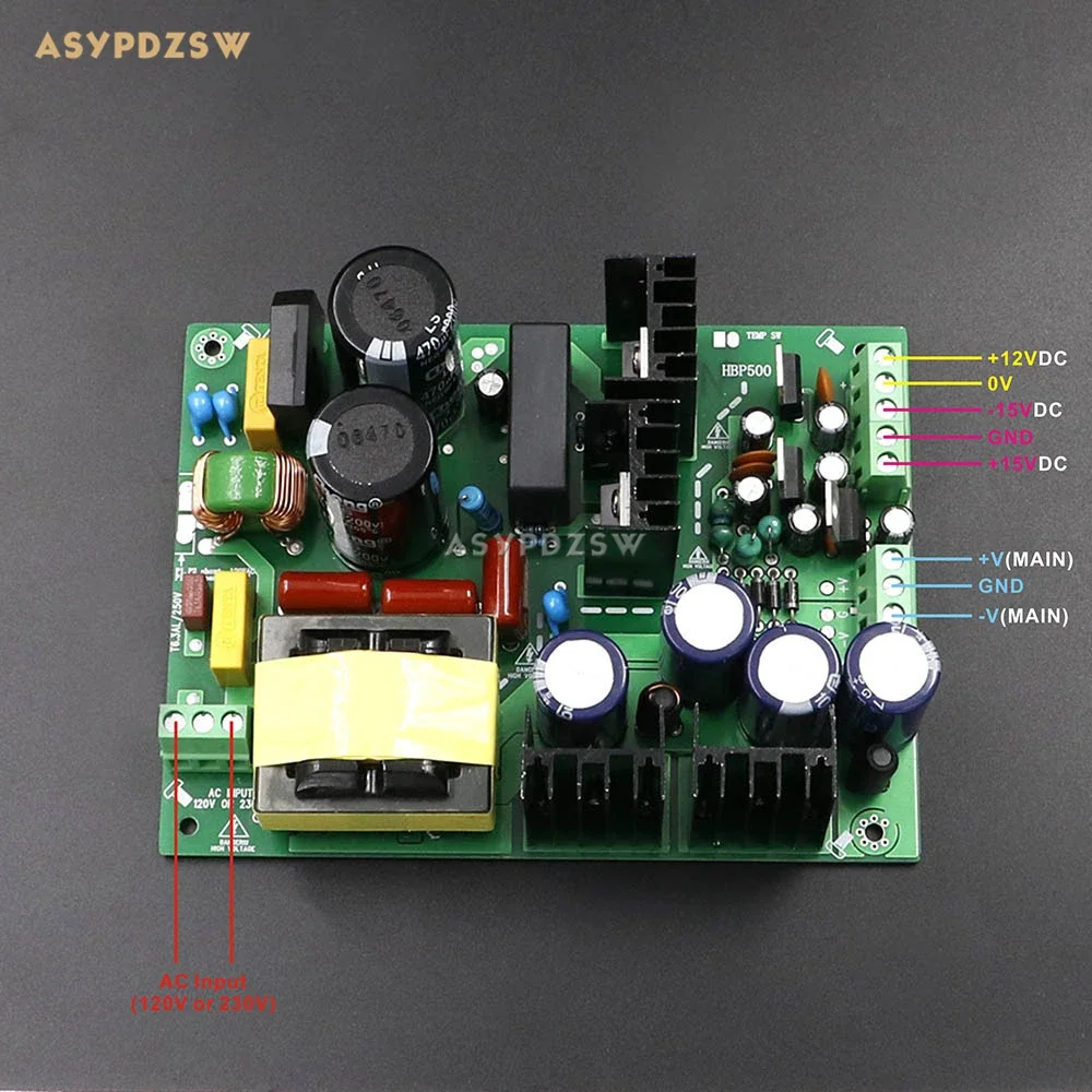 500W Digital amplifier Switching power supply board 500VA Amp SMPS DC +/-30V/35V/37V/40V/45V/50V/55V/60V/65V/70V (Optional)