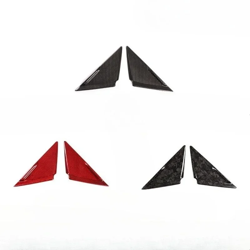 For Nissan GTR R35 Real Dry Carbon Fiber 08-2016 Exterior Window A-pillar Triangular Decorative Sticker Modification Body Kit