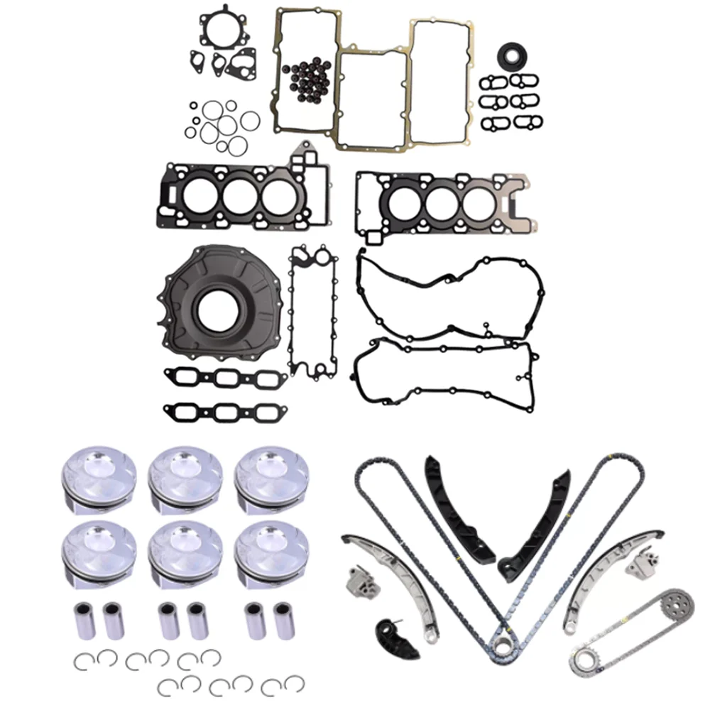 AUTO ENGINE PARTS Cylinder Gasket Set Piston Set Timing Chain Kit FIT FOR Land Rover Jaguar 3.0L 3.0 L T AJ126 306PS 2014-2024