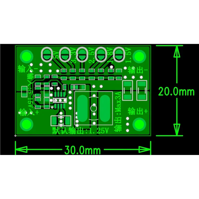 5Pcs Adjustable Power Module 1.25V 1.5 1.8 2.5 3.3 5V Output, 3A Adjustable Module 16V Input