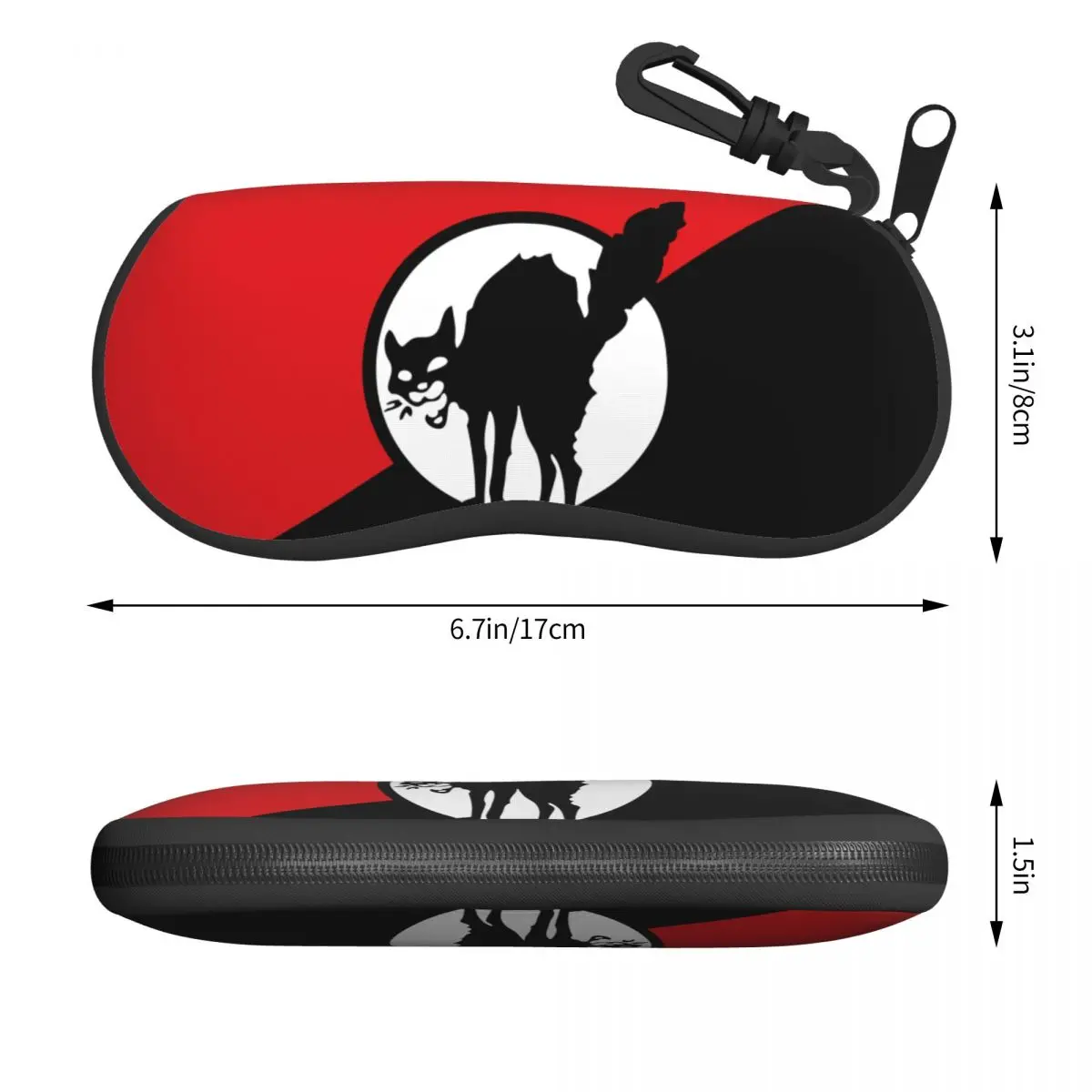 Custom Anarchist Black Cat Flag Shell Glasses Case Unisex Travel Eyeglasses Case Sunglasses Protector Box