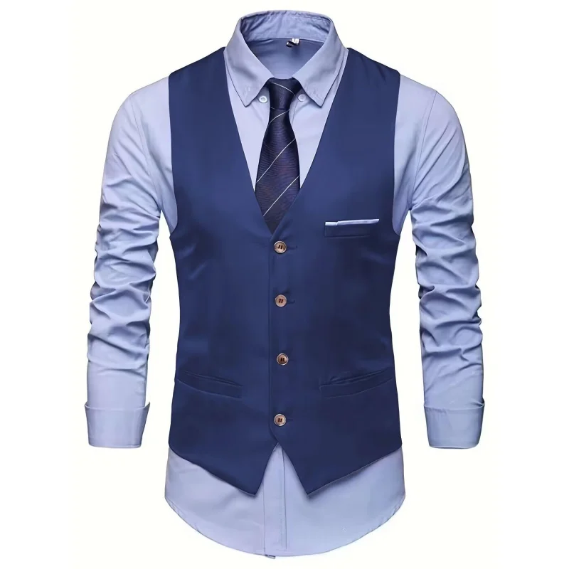 

MEN'S thin casual British vest trendy business casual wastcoat suit