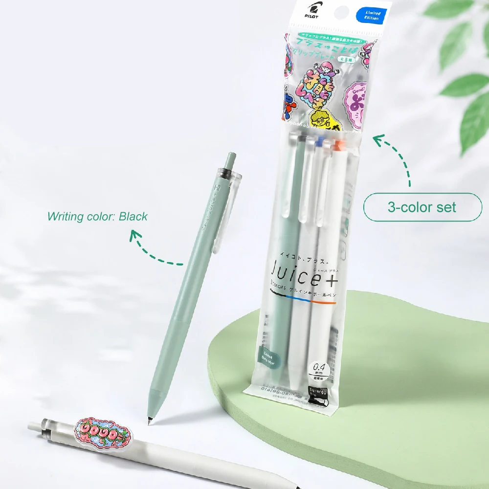 3/8Pcs Set Japan PILOT Juice+ Gel Pen Retractable 0.4mm ST Tip Colorful Quick‑Dry for Student Office Journal Stationery