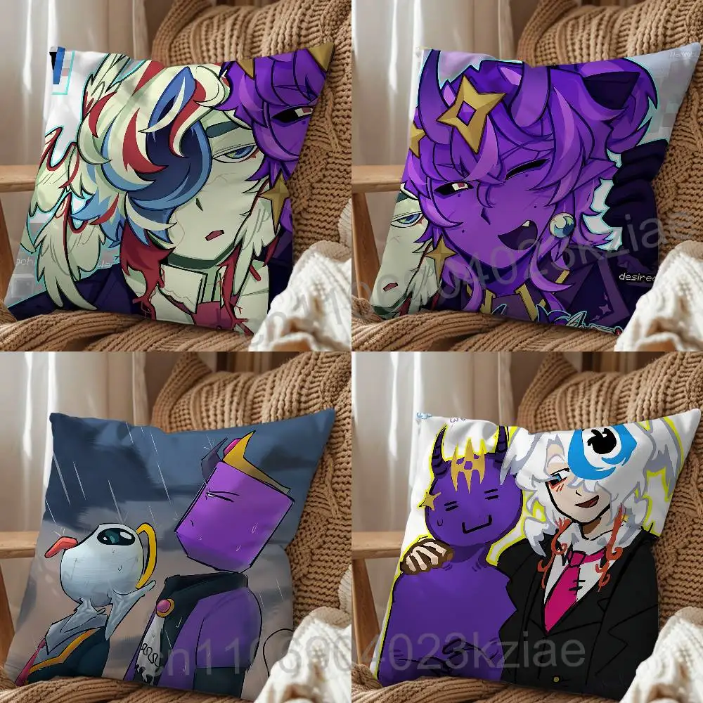 

game Egg Tax Duo Wemmbu Eggchan Pillow Case Anti-dustmite Pillowcase Invisible zipper silky short plush Sofa cushion cover