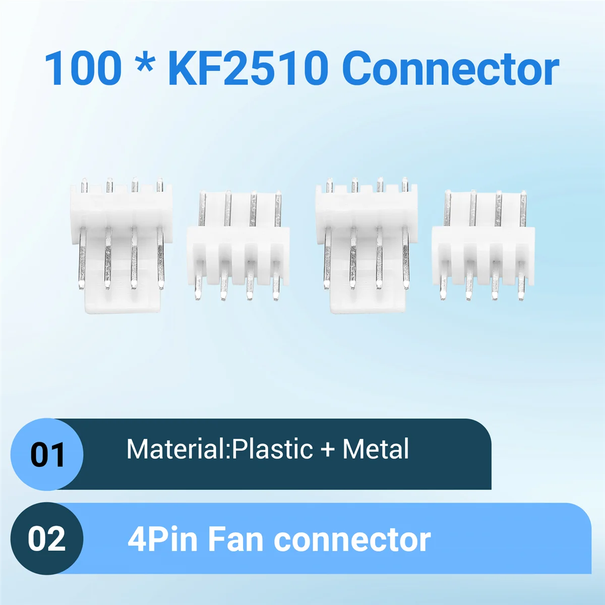 100 шт. KF2510 разъем 2,54 мм PITCH штекерный разъем 4-контактный разъем вентилятора для ASIC Miner Antminer S9 Z9 Z15 L3 + DR3 T2T A9