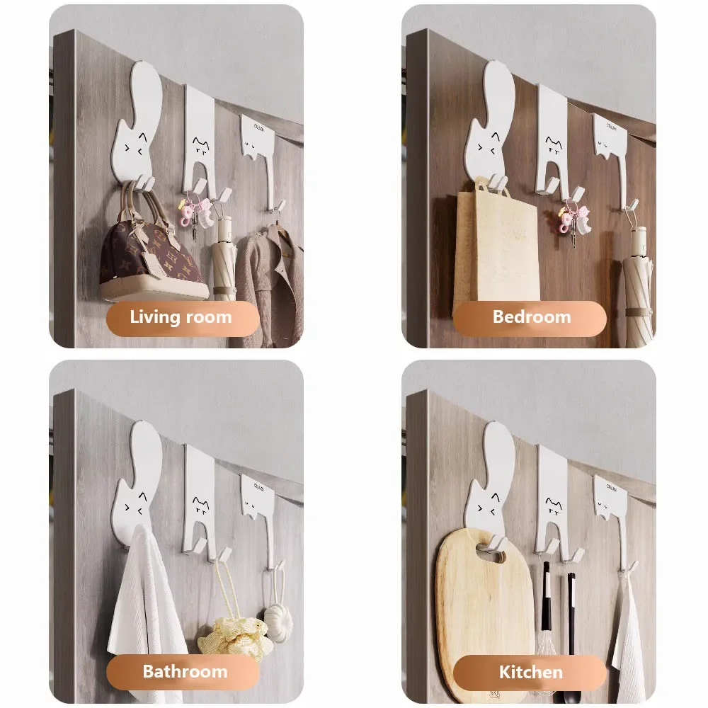 Individual Small Behind-the-door Hangers No-hole Door Hooks Storage Racks Kitchen Cupboard Doors Hats Wall-mounted Coat Racks