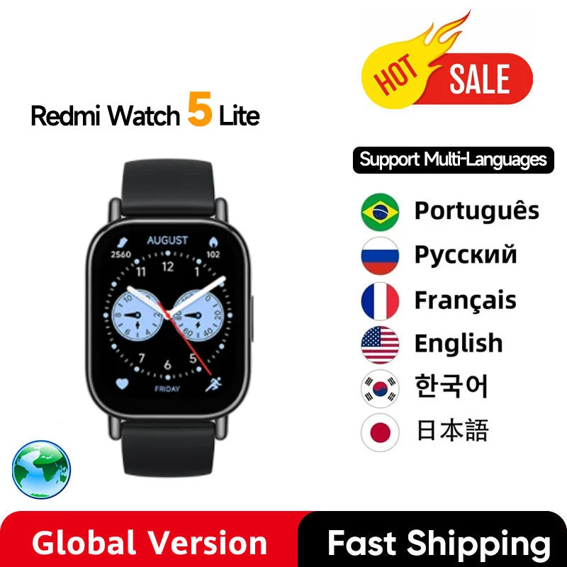 

Global Version Redmi Watch 5 Lite Bluetooth Phone Call 1.96" Display 150+ Fitness Modes 5ATM Waterproof Mi Smartwatch