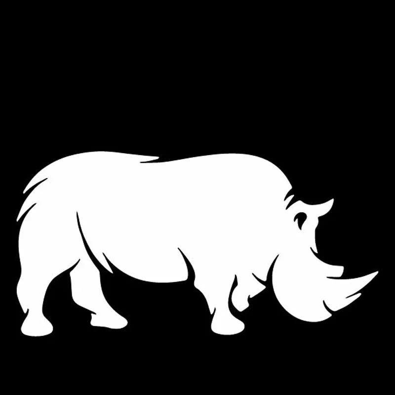 A Sturdy Rhinoceros Pattern Car Sticker  Trunk Decor Decal To Cover Scratches Sunscreen Waterproof PVC. 16.6CM*8.4CM