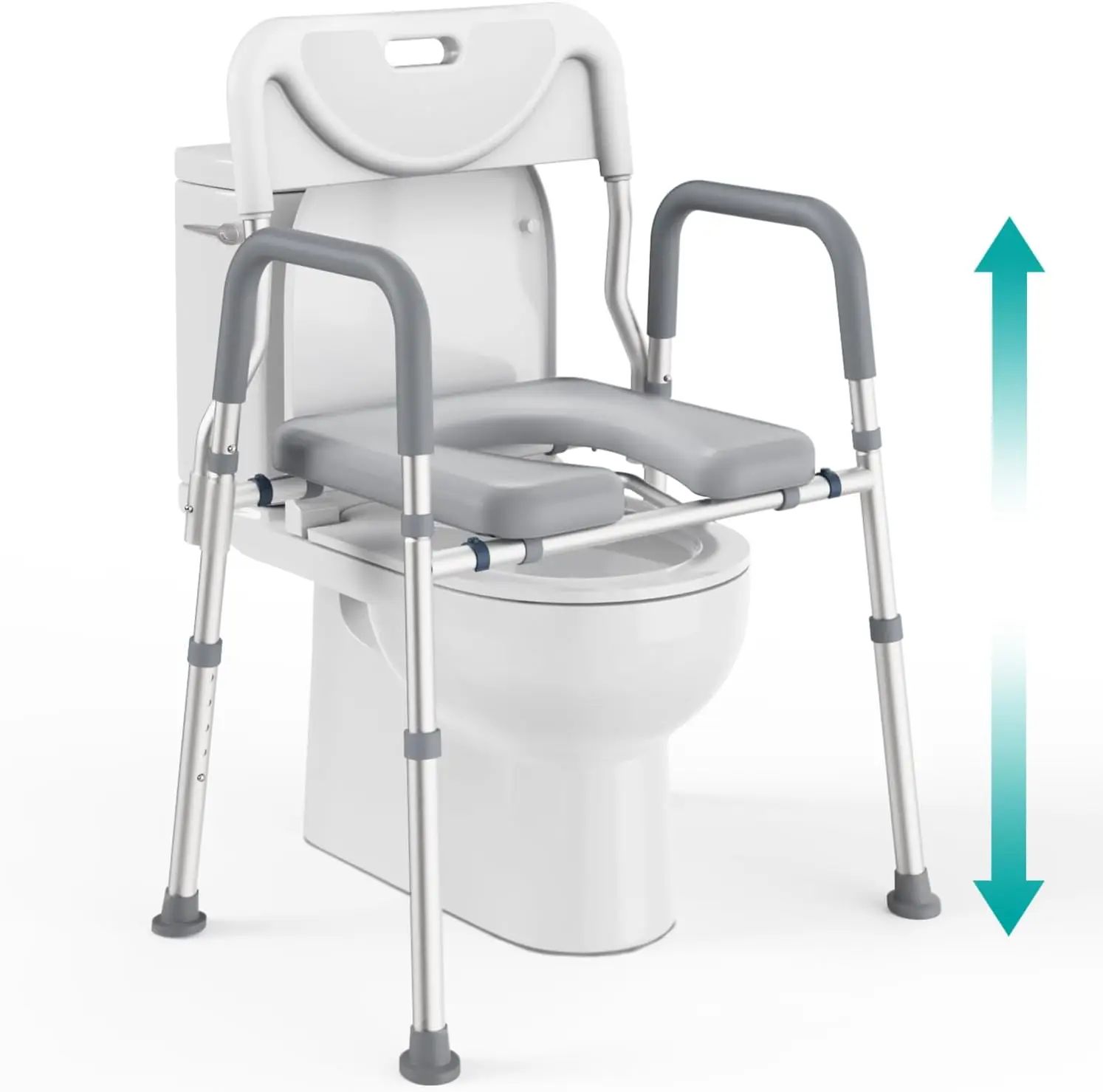 Verhoogde Wc-Bril Met Handgrepen (400Lb)-Verstelbaar 3 In 1 Commode Stoel Voor Toilet Met Armen, Wc-Riser Met Handgrepen