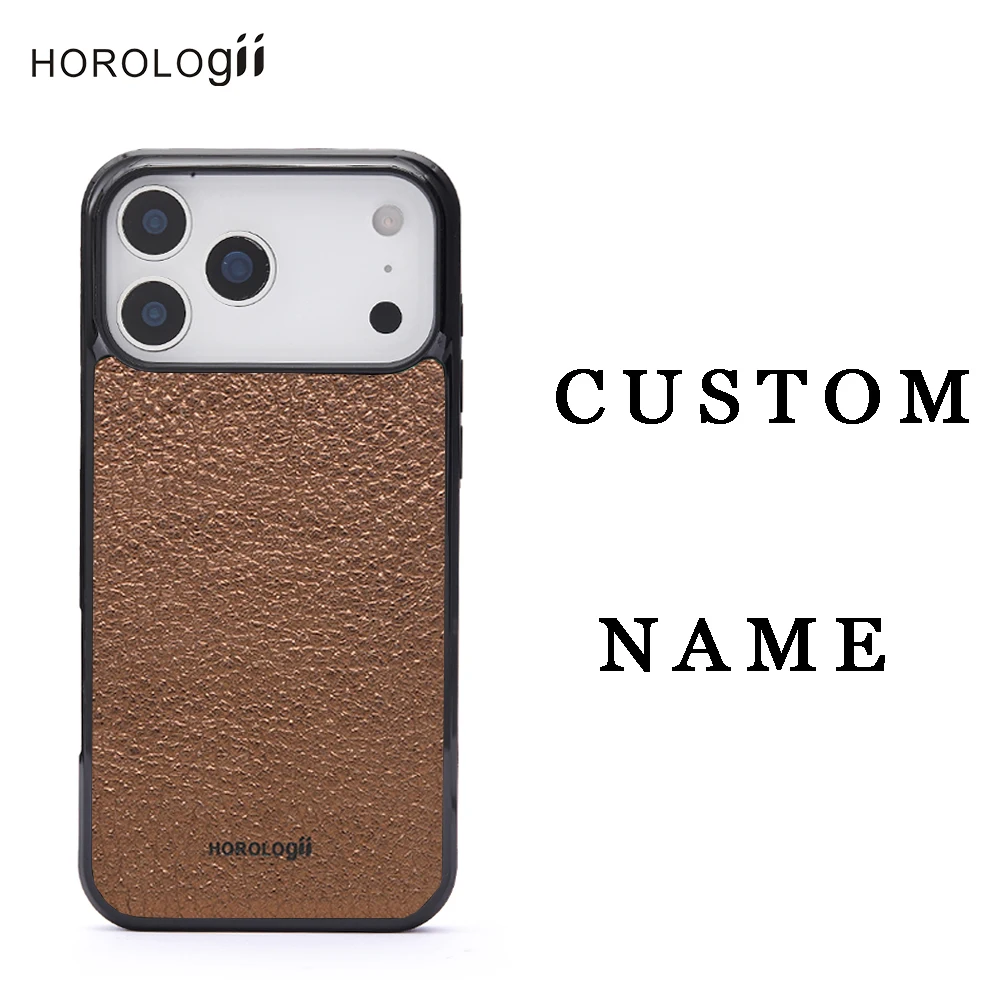 

Horologii Personalized Luxury Mobile Phone Cover Case for Iphone 13 12 14 15 16 17 Pro Max Leather Gold Dropship