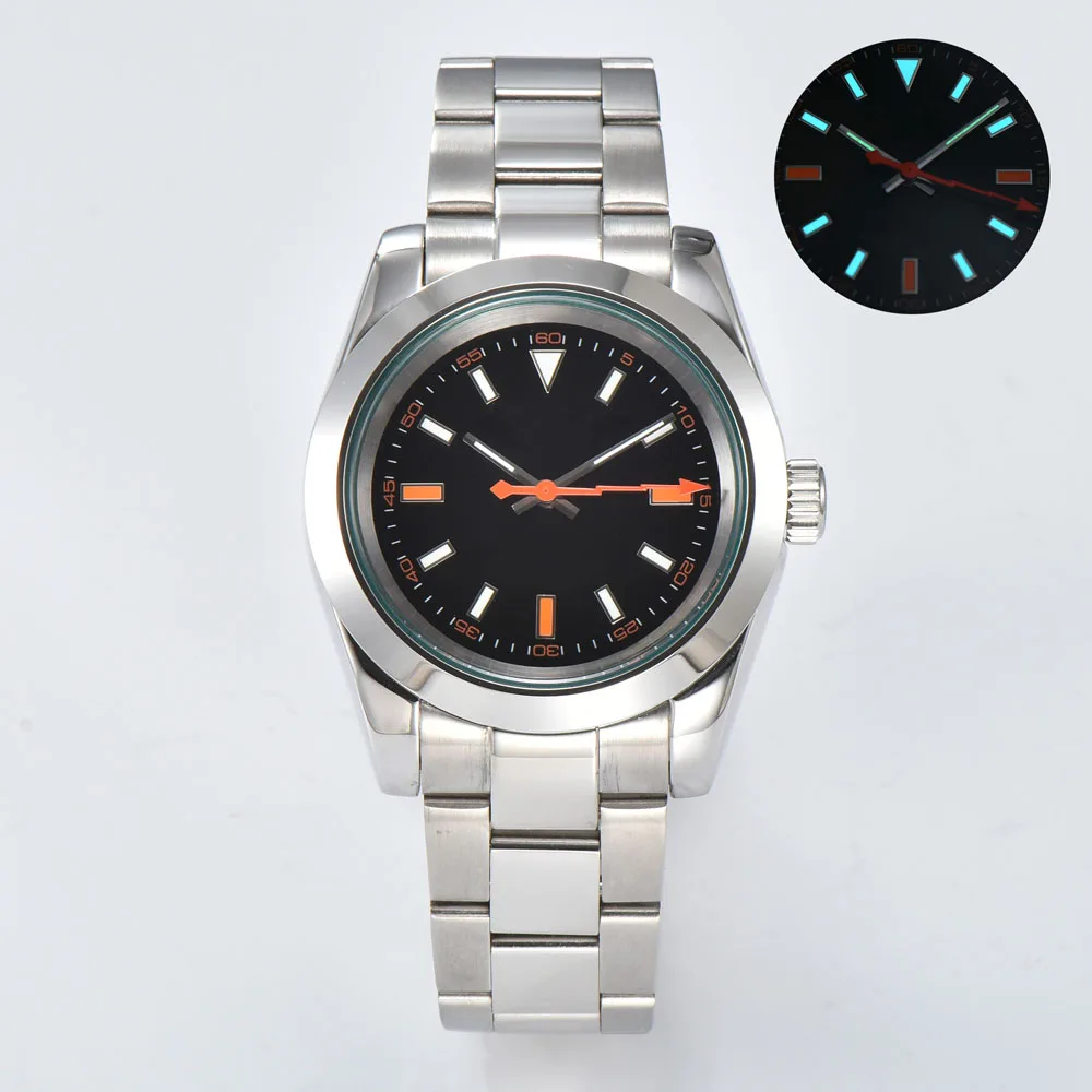 Orologio da uomo di lusso NH35 da 39 mm con quadrante luminoso cassa Air_King in acciaio inossidabile Il movimento automatico NH35 giapponese può essere personalizzato con logo