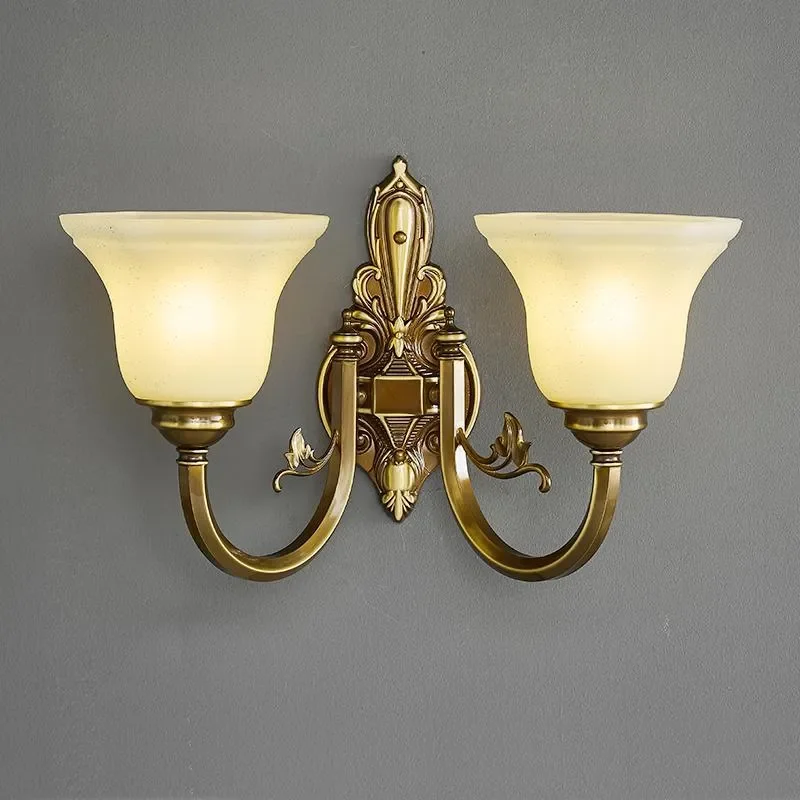 Vintage Brass Wall Sconce American Retro Style Lighting Fixture for Living Room Bedroom Hallway Staircase Decorative Indoor