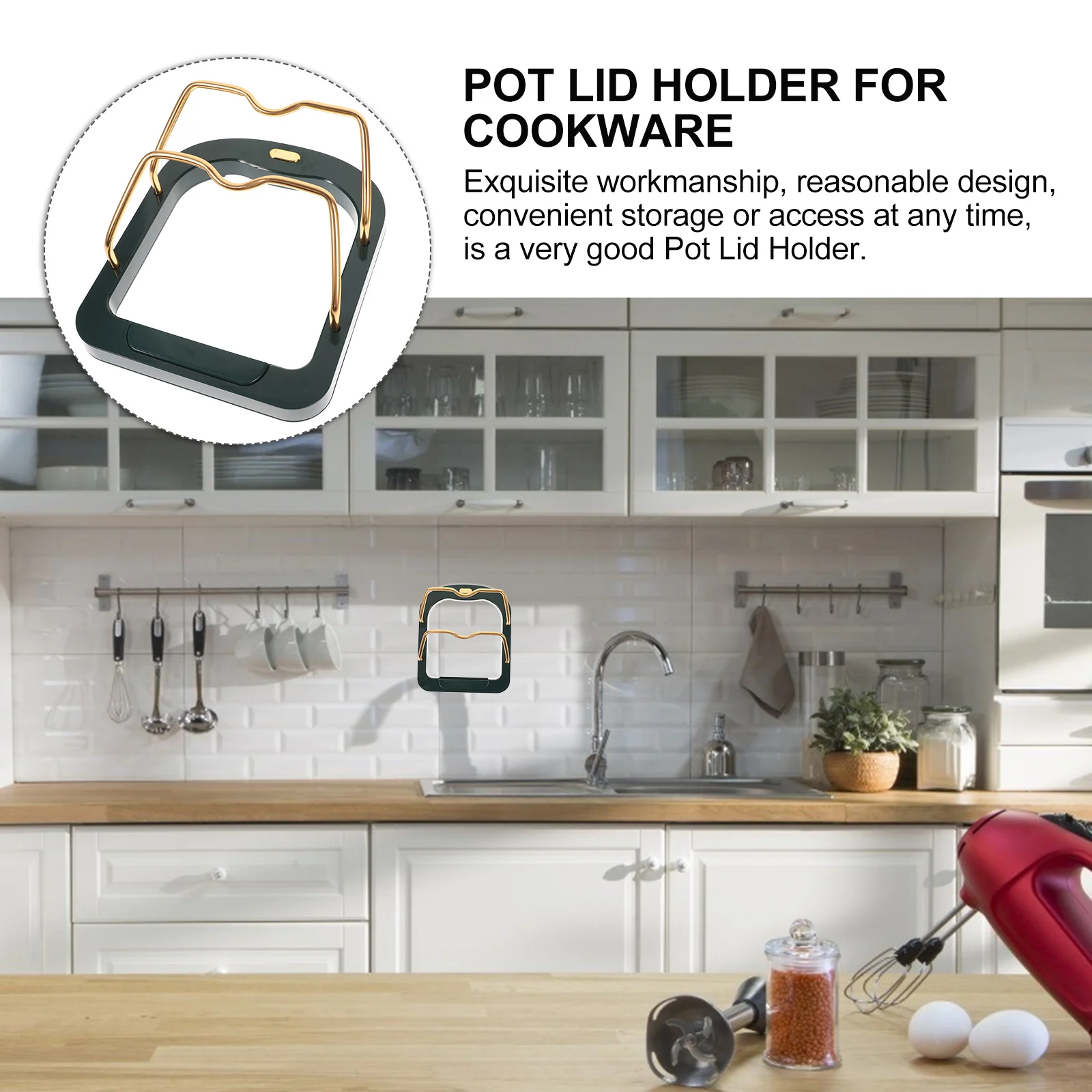 

Multi layer Chopping Board Holder Pot Lid Mounted Punch ganizer Stylish Cookware Accessory