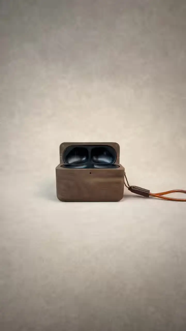 Handmade Walnut Wood Protective Case for Marshall MOTIF II A.N.C