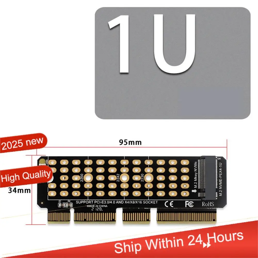 

AC18 (гарантия) Карта адаптера M.2 NVME к PCI-E 4.0 Слот M.2 M-KEY поддерживает сервер 1U
