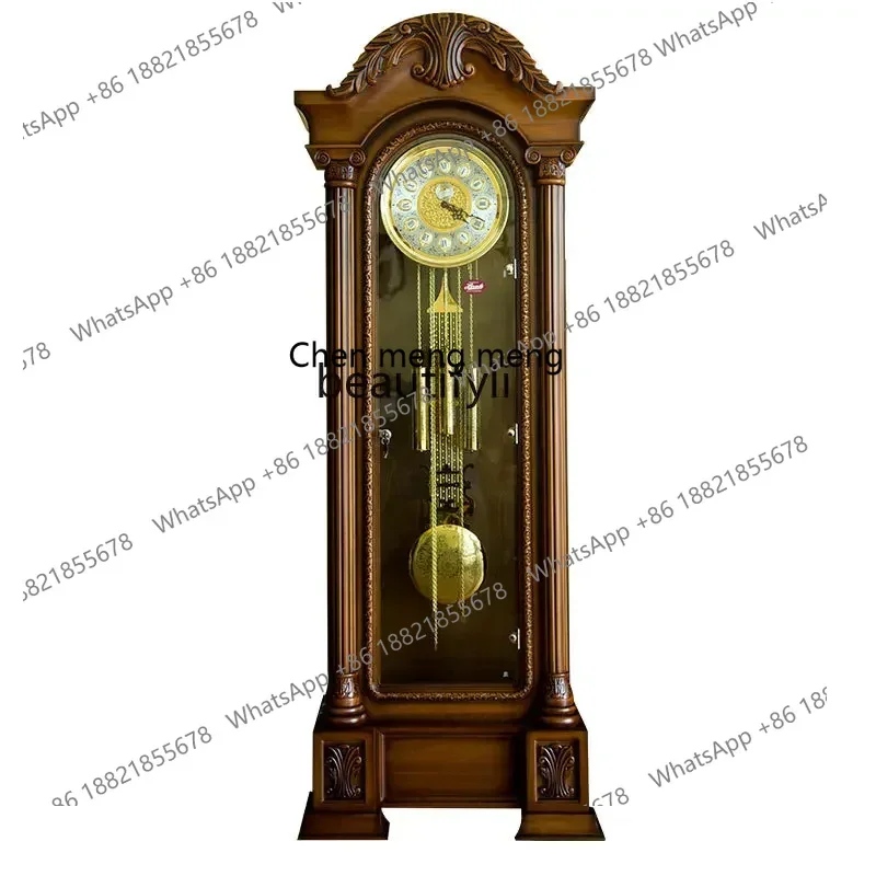 B178 Germany Imported Hermle the Grandfather Clock Luxury Mechanical Clock Solid Wood Standing Grandfather Clock Retro Copper Be