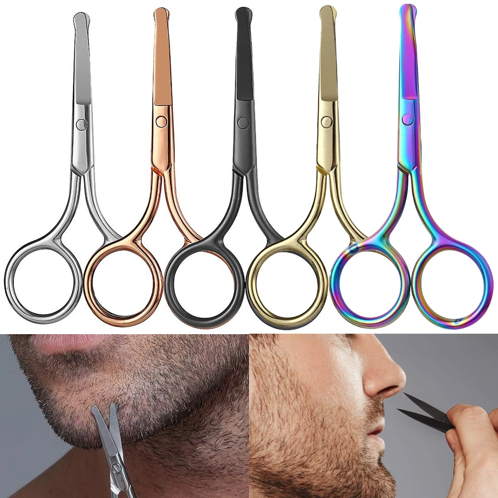 1Pcs Nose Hair Scissors Nail Cuticle Round Tip Eyebrows Scissors Safe Stainless Steel Nose Hair Remover Trimming Makeup Tool